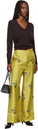 Marni Yellow Silk Twill Trousers