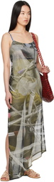 Serapis Multicolor Scrap Yard Mesh Slip Maxi Dress