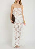 Solaqua Camilla Mini Embroidered Guipure-lace top White