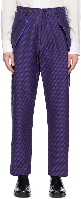 Photo: Sulvam Purple Striped Trousers