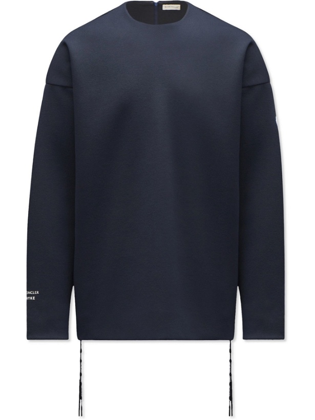 Photo: Moncler Genius - 4 Moncler HYKE Logo-Appliquéd Jersey Sweatshirt - Blue