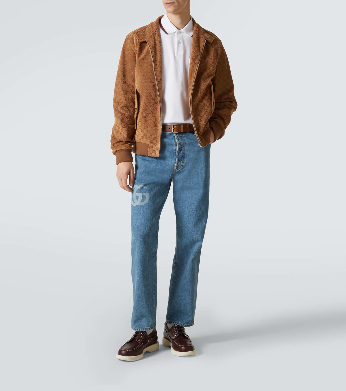 Gucci GG suede bomber jacket