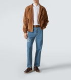 Gucci GG suede bomber jacket
