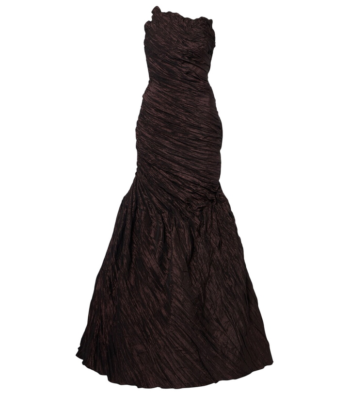 Photo: Marmar Halim Draped off-shoulder corset gown