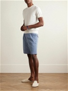 Canali - Straight-Leg Pleated Cotton-Blend Twill Bermuda Shorts - Blue
