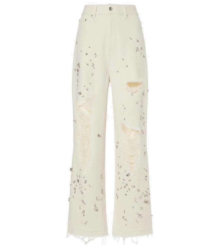 Photo: Xu Zhi Embellished distressed wide-leg jeans