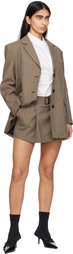Juun.J Brown Layered Miniskirt