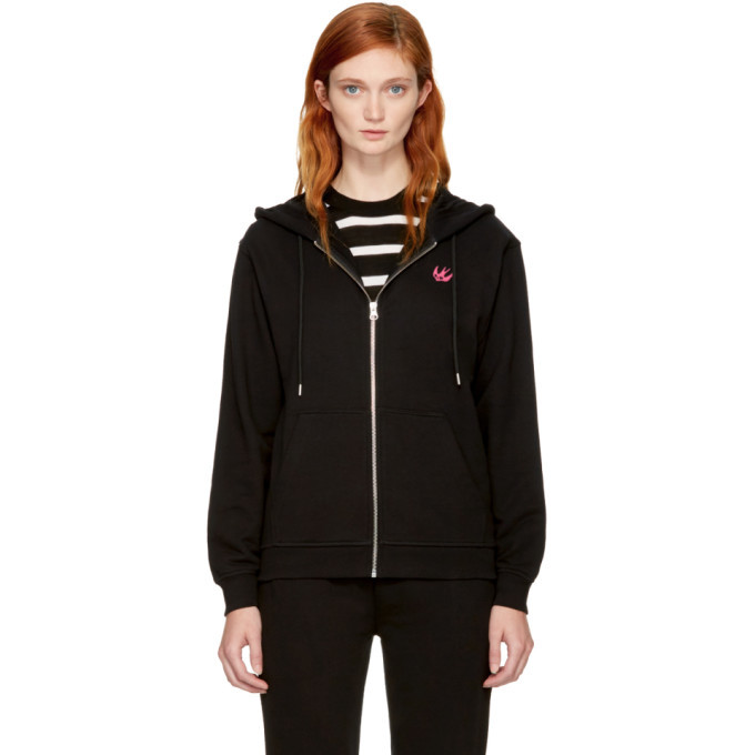 Photo: McQ Alexander McQueen Black Swallow Badge Zip Hoodie