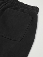 Local Authority LA - LA Slash Tapered Logo-Embroidered Cotton-Jersey Sweatpants - Black