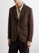 De Petrillo - Posillipo Wool and Cashmere-Blend Herringbone Blazer - Brown