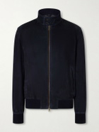 Boglioli - Suede Bomber Jacket - Blue