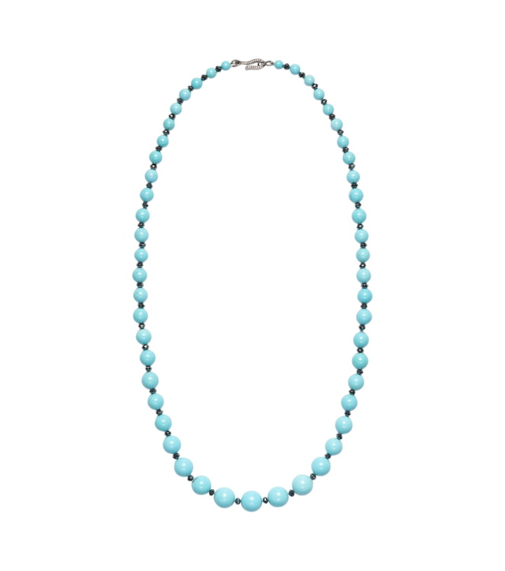 Photo: Ileana Makri Beaded necklace with turquoise and diamonds