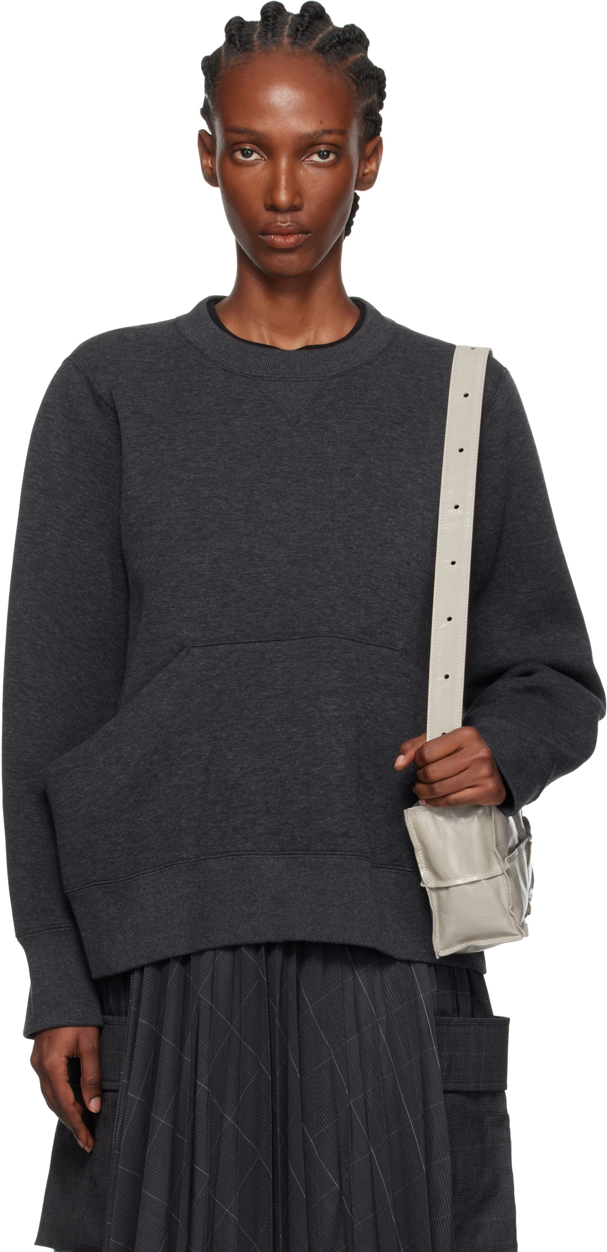 sacai Gray Sponge Sweatshirt