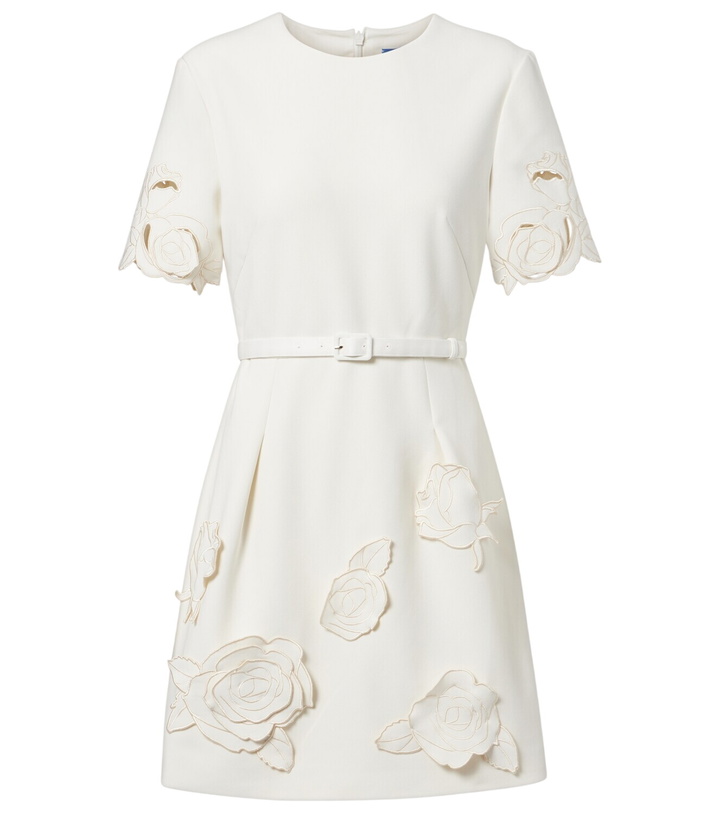 Photo: Leo Lin Aurelie belted floral-appliqué minidress