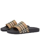 Burberry Men's Furley Check Slide in Archive Beige Check