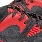 Gucci Men's Basket Low Sneakers in Black/Red