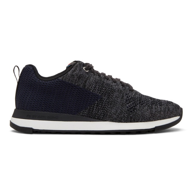 Photo: PS by Paul Smith Black and Blue Rapid Sneakers