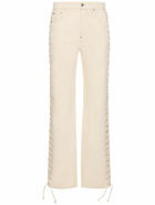 STELLA MCCARTNEY Side Lace Mid Rise Straight Denim Jeans