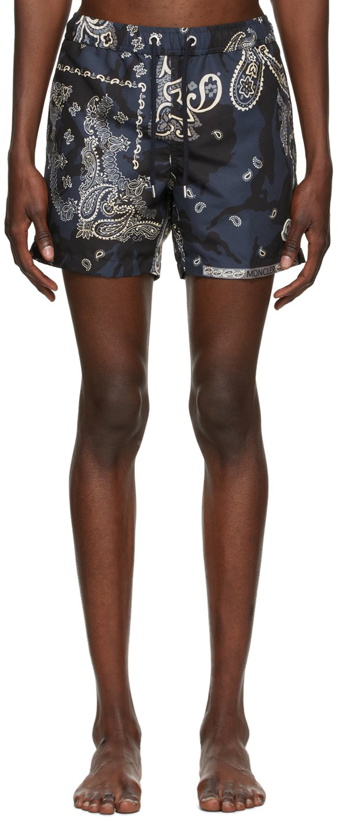 Photo: Moncler Navy Paisley Swim Shorts