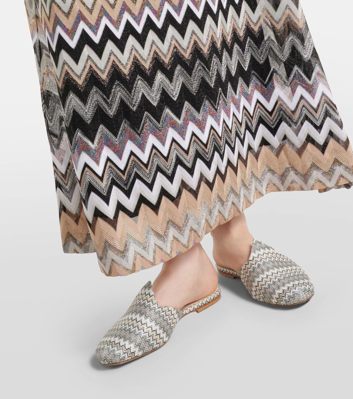 Missoni Zig Zag canvas mules
