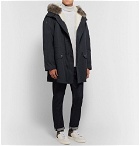 Yves Salomon - Shearling-Lined Cotton Hooded Down Parka - Men - Navy