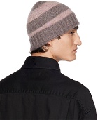 Raf Simons Pink & Brown Patch Beanie