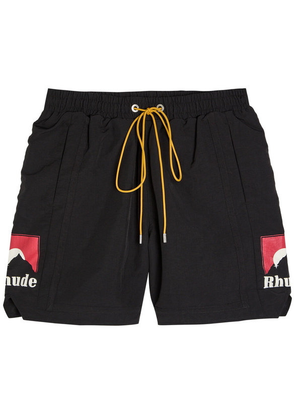 Photo: Rhude Moonlight Print Nylon Shorts Black