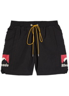 Rhude Moonlight Print Nylon Shorts Black