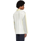 Homme Plisse Issey Miyake White and Yellow Stripe Press Shirt