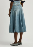Haikure Serenity Panelled Denim Midi Skirt Blue