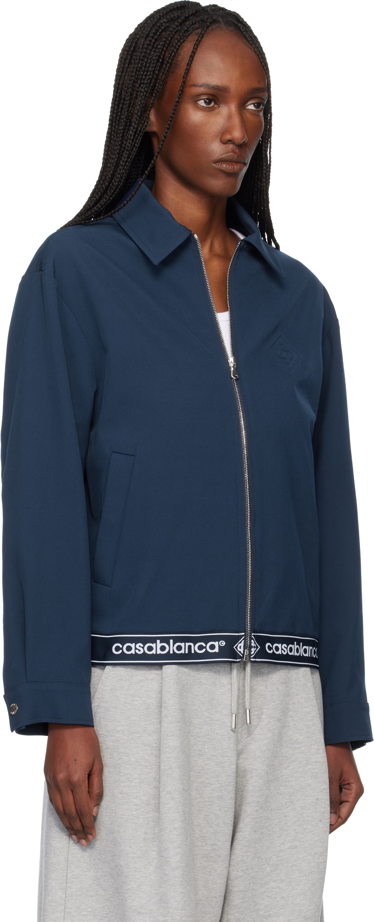 Casablanca Navy Wool Suit Jacket