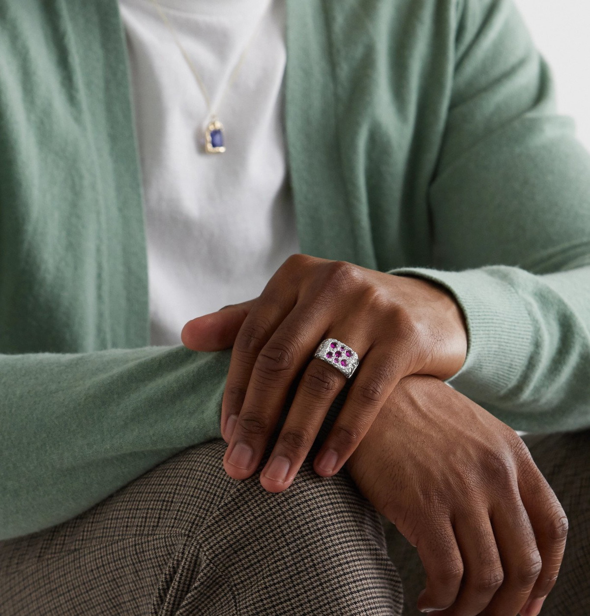 Bleue Burnham - Bouquet Sterling Silver Sapphire Signet Ring