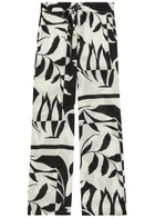 Max Mara Voto Printed Wide-leg Silk Trousers Black