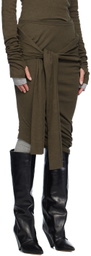 Edward Cuming Khaki Banana Twist Midi Skirt