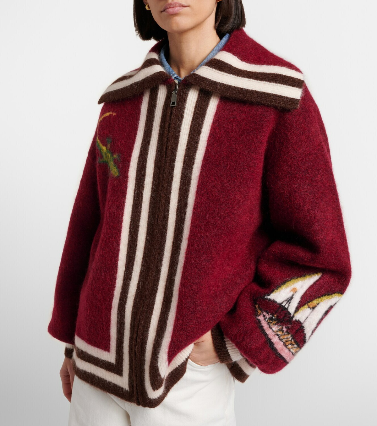 Alémais x Mokshini mohair and wool-blend cardigan