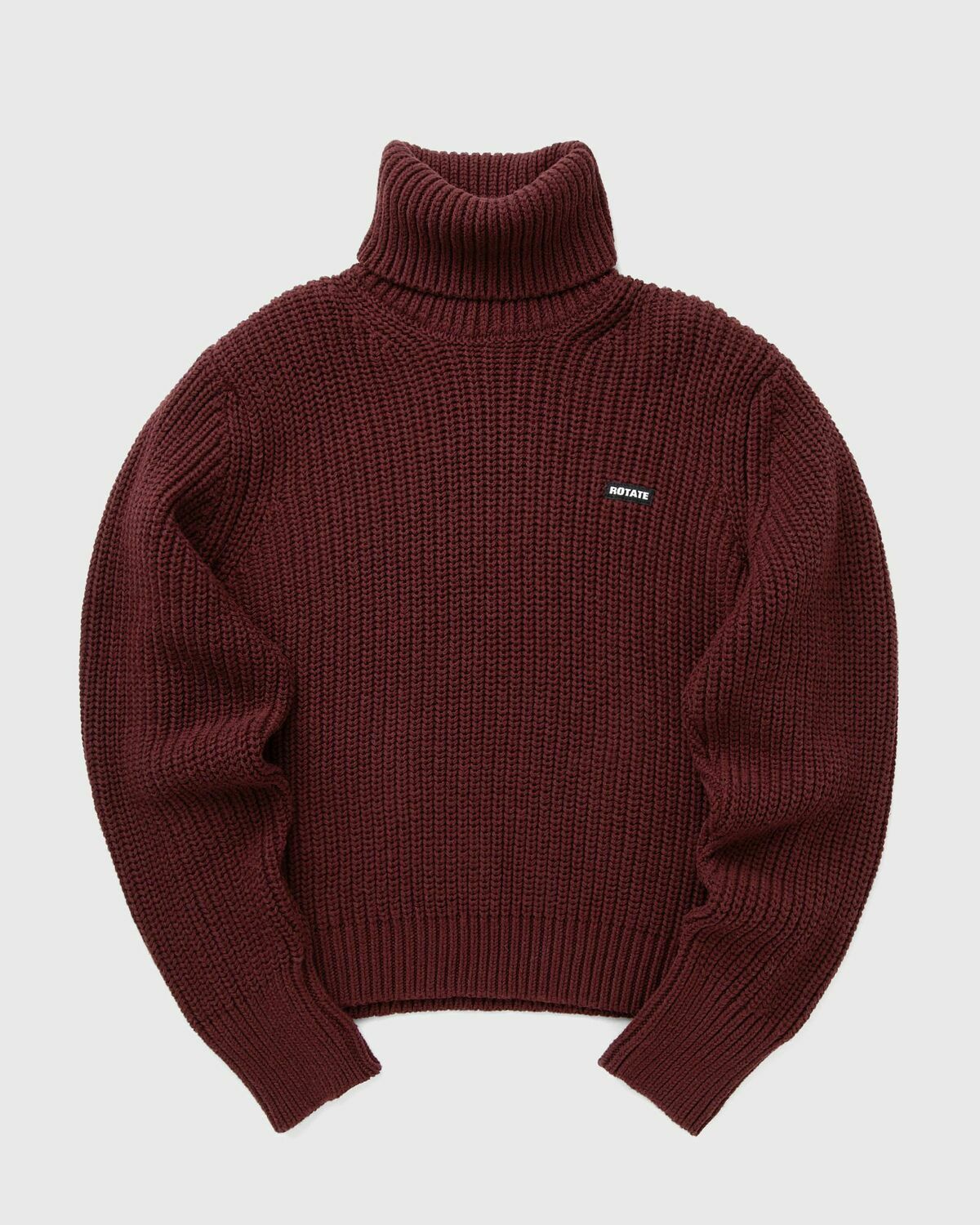 ROTATE Birger Christensen KNIT TURTLENECK JUMPER Red Womens Pullover