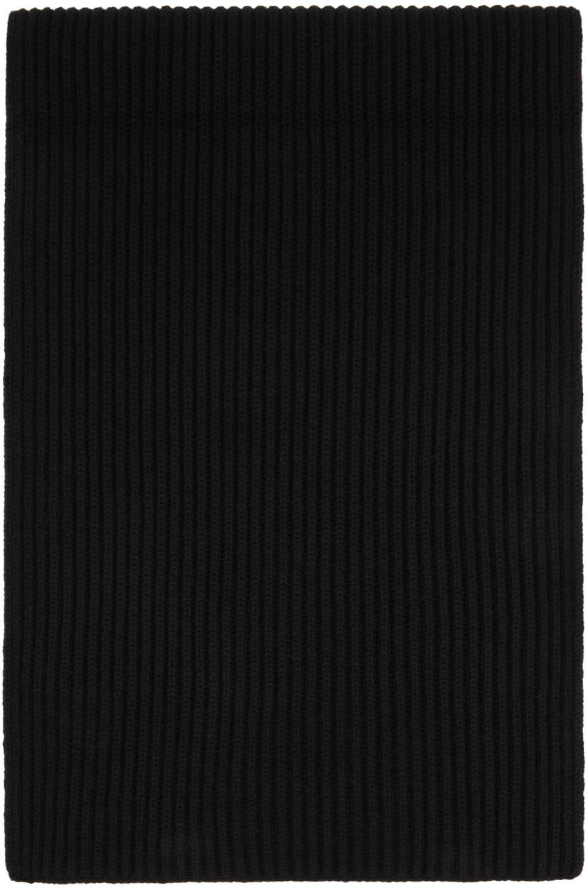 Joseph Black Cardigan Stitch Scarf