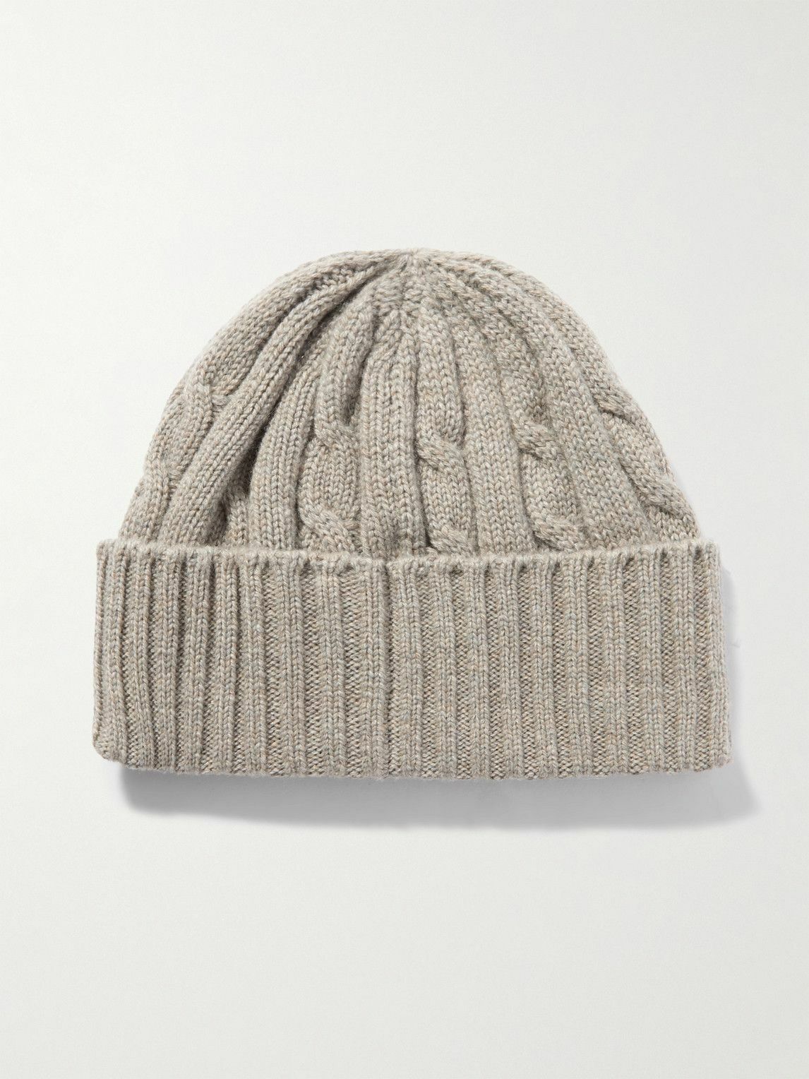 CELINE - Logo-Embroidered Cable-Knit Cashmere Beanie