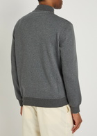 Brunello Cucinelli Zip-through Cotton-blend Sweatshirt Grey