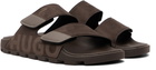 Hugo Brown Faux-Suede Logo Detailing Sandals