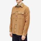 Norse Projects Men's Silas Textured Cotton Wool Overshirt in Camel