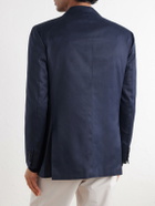 Kiton - Double-Breasted Cotton-Twill Blazer - Blue