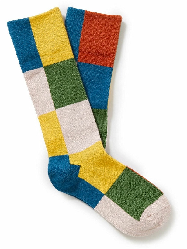 Photo: The Elder Statesman - Toy Checker Ribbed-Knit Socks