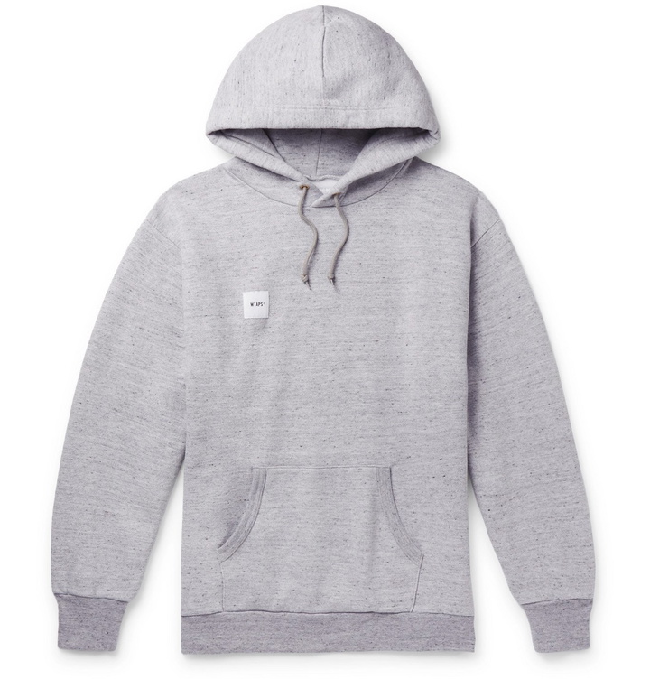 Photo: WTAPS - Logo-Appliquéd Cotton-Blend Jersey Hoodie - Gray