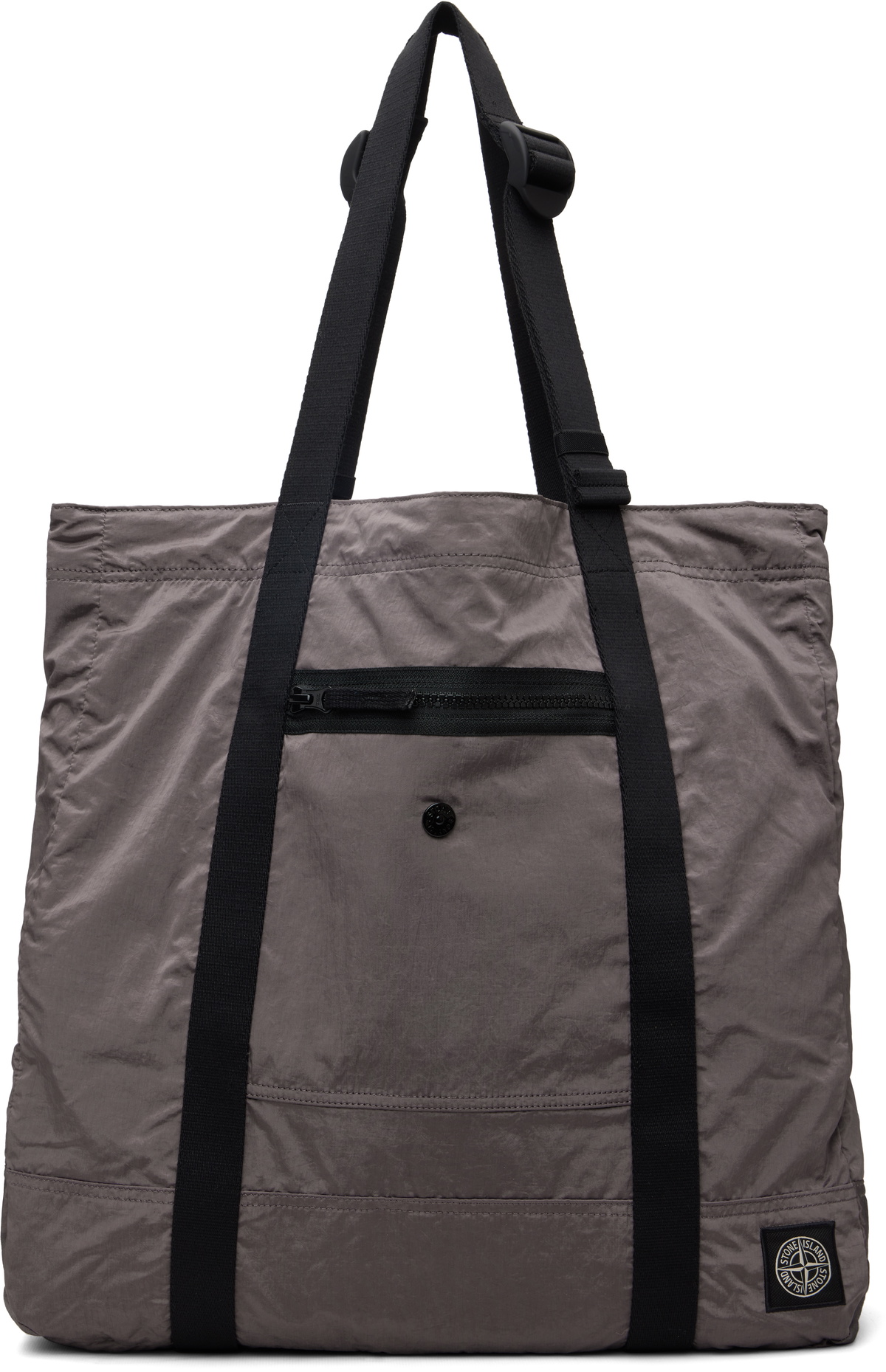 Stone Island Gray 9200012 Coated Nylon Metal ECONYL Tote