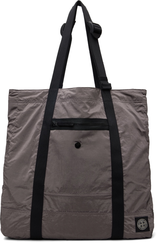 Photo: Stone Island Gray 9200012 Coated Nylon Metal ECONYL Tote