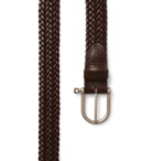 Bleu de Chauffe - Woven Leather Belt - Brown