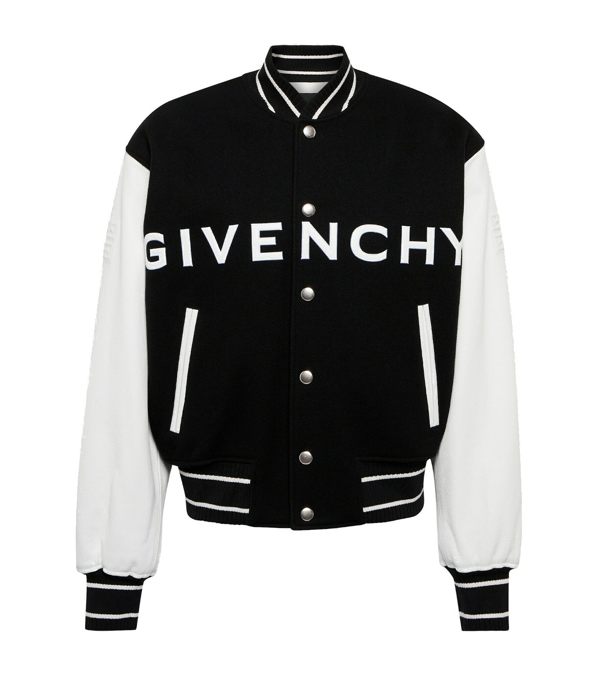 Givenchy - Wool-blend and leather bomber jacket Givenchy