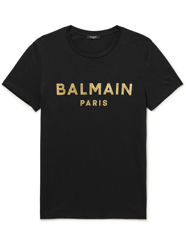 Photo: Balmain - Logo-Print Cotton-Jersey T-Shirt - Black