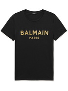 Balmain - Logo-Print Cotton-Jersey T-Shirt - Black